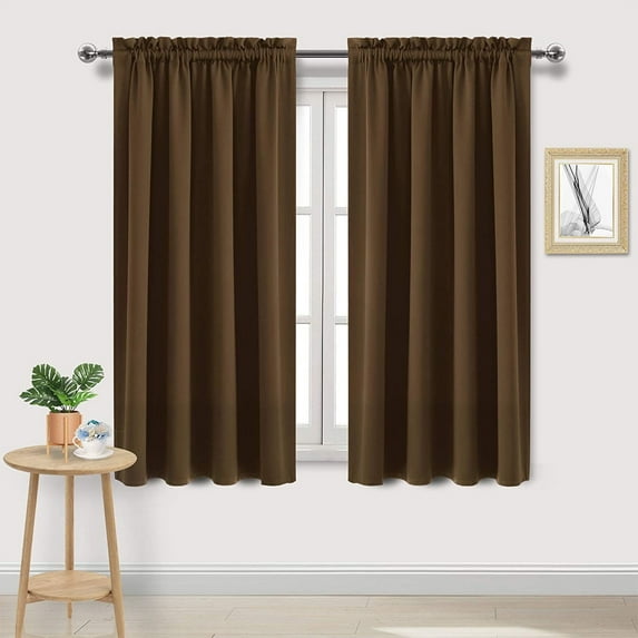 IMossad 45 Inch Blackout Curtains, Thermal Insulated Rod Pocket Curtain Panels for Living Room