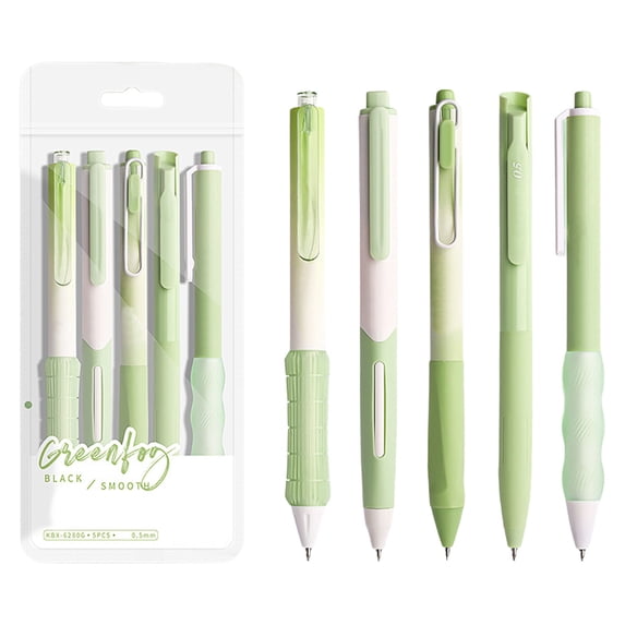 IMossad 5 Pack 0.5mm Gel Pens - Fast Drying, Press-to-Write, Smooth Writing for Exams & Office