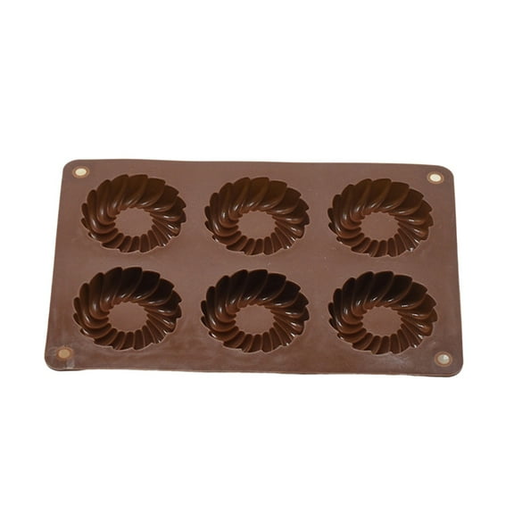 IMossad 6-Cavity Silicone Baking Molds for Cookies & Chocolates - Food-Grade Heat-Resistant Round Molds, Non-Stick Multi-Purpose Dessert Maker
