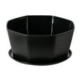 thumbnail image 1 of IMossad 8 Inch Flower Pots Planters, Resin Plant Pots with Drainage Hole & Tray, Modern Decorative Garden Pot with Saucer, 1 of 8