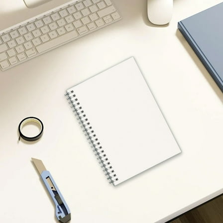 IMossad A5 Spiral Notebook 8.07x5.51in, 80 Pages Blank, Thick Paper, Flexible Plastic Cover, Durable Sketch Journal for Office, Travel, and Writing