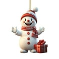 thumbnail image 1 of IMossad Acrylic Christmas Snowman Ornament – 3.15 Inches Flat Pendant, High-Transparency, Waterproof, Lightweight with Ribbon for Easy Hanging, Perfect for Tree or Window Decoration, 1 of 4