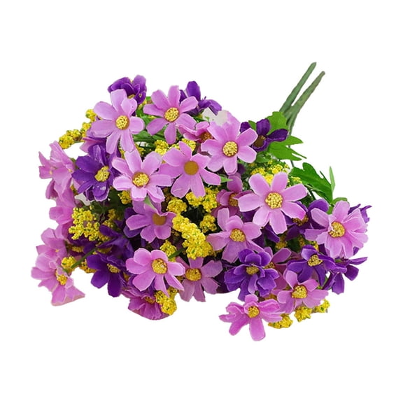 IMossad Artificial Chrysanthemum Flower Arrangement, Plastic Outdoor Decorative Floral Display, Small Zou Jump Orchid Bouquet for Garden, Patio, Home Decor