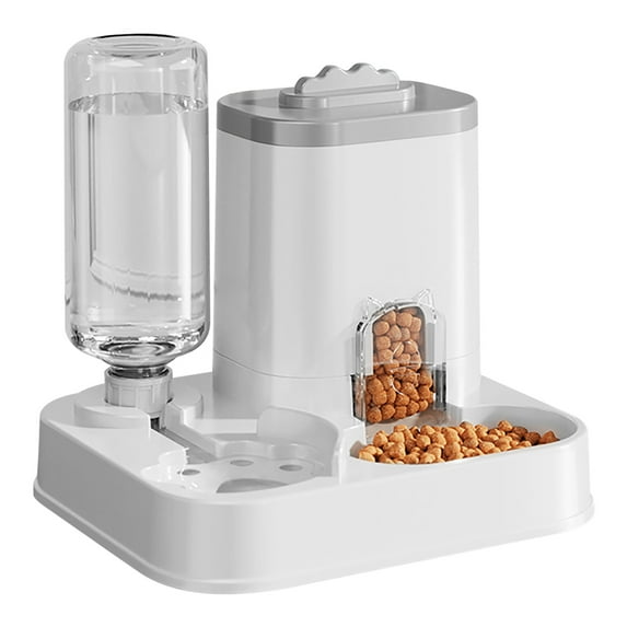 IMossad Automatic Pet Feeder with Water Dispenser, 2-in-1 Dog Food and Water Bowl, Spill-Proof and Easy to Clean