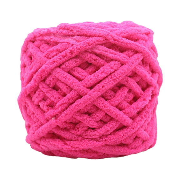 IMossad Chunky Chenille Yarn for Crocheting,Fluffy Velvet Plush Yarn Thick Soft Chunky Chenille Yarn Baby Blanket Yarn for Crocheting Knitting Beginners 100g(Hot Pink)