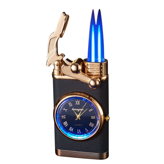 IMossad Cool Lighter with Clock Dial Electric Lighter with LED Power Display Plasma Lighter Windproof USB Rechargeable Lighter Gifts for Men Women