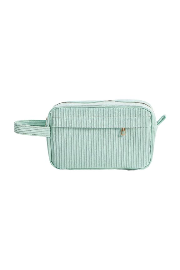 Corduroy Pouch, Portable Pencil Bag, Large Capacity Cosmetic Bag, Multi-Function Travel Toiletry Bag, Cute Make Up Bag for Students Teenagers