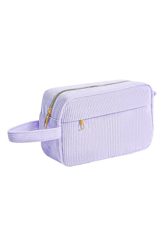 Corduroy Pouch, Portable Pencil Bag, Large Capacity Cosmetic Bag, Multi-Function Travel Toiletry Bag, Cute Make Up Bag for Students Teenagers