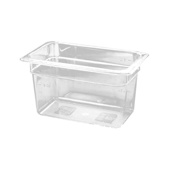 IMossad Deep Clear Food Pans with Lids, Commercial Food Pans Polycarbonate Transparent Food Storage Containers, Stackable Plastic Pan with Capacity Scale