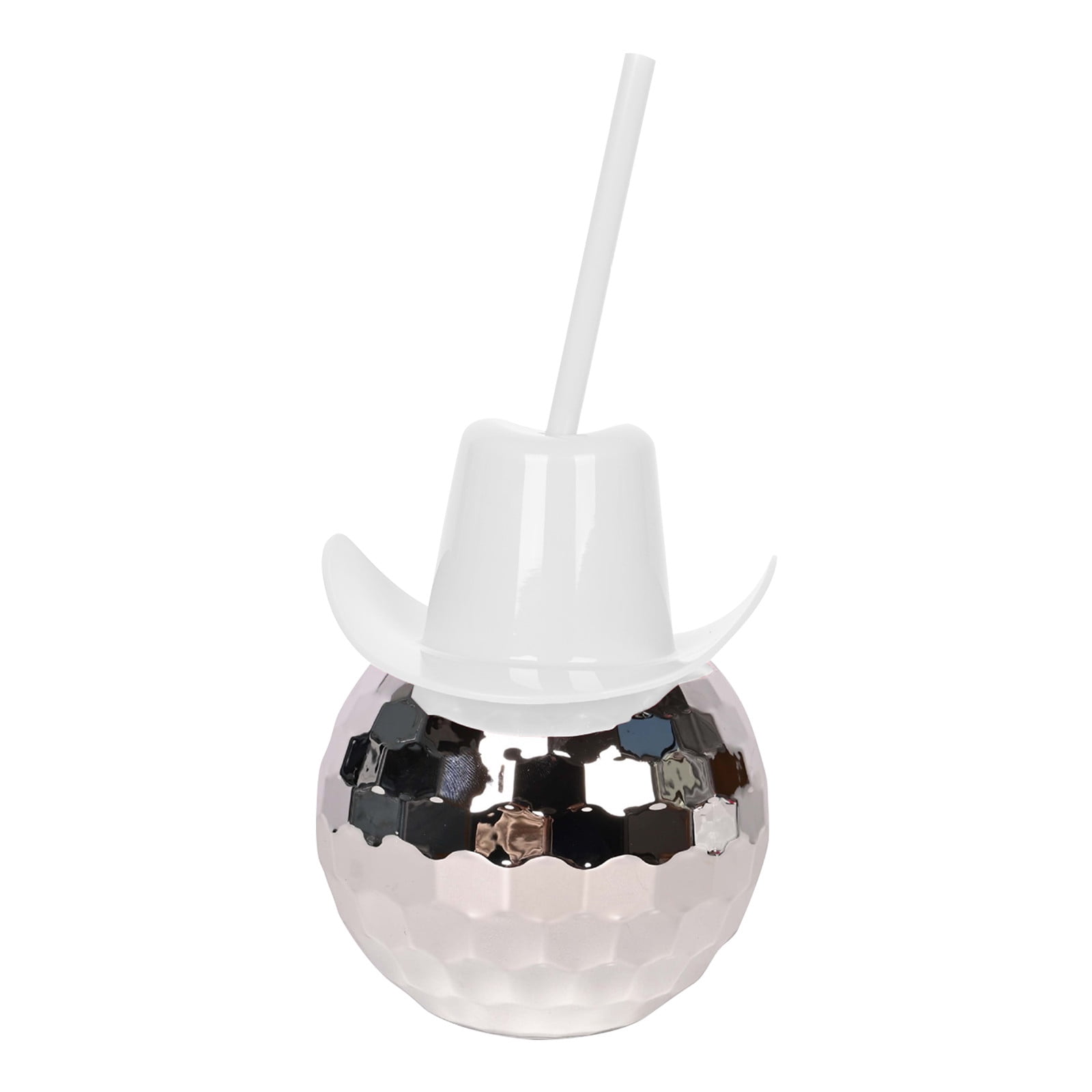 IMossad Disco Ball Cup with Straw, Flash Ball Party Cups with Cowboy