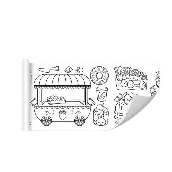 IMossad Doodle Roll Drawing Canvas, Reusable Kids Coloring and Painting Roll, Wall Sticker Art for Mess-Free Creative Fun, Children's Drawing Activity Tool
