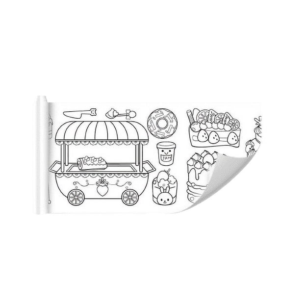 IMossad Doodle Roll Drawing Canvas, Reusable Kids Coloring and Painting Roll, Wall Sticker Art for Mess-Free Creative Fun, Children's Drawing Activity Tool