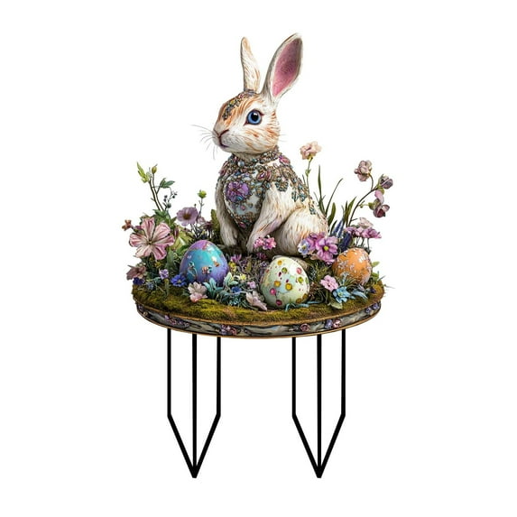 IMossad Easter Acrylic Garden Stakes – Colorful Bunny and Egg Yard Decorations, Whimsical Outdoor Ornaments for Easter and Garden Decor