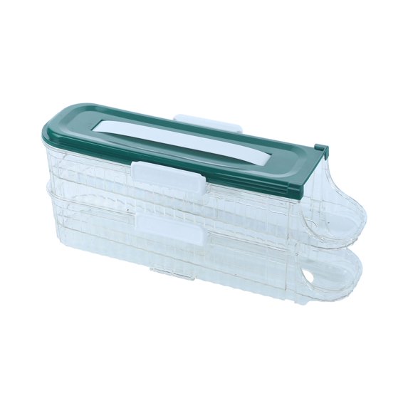 IMossad Egg Holder, 2 Layer Egg Storage Container with Lid & Handle for Refrigerator Side Door, Space Saver Egg Tray Holds 14 Eggs, Vertical Clear Plastic Flip Egg Organizer