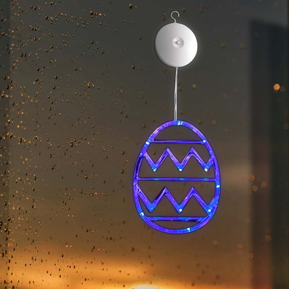IMossad Egg-shaped Easter Window Lights with Suction Cups - Battery-Powered Holiday Decor for Glass/Doors/Walls