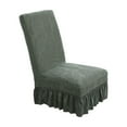 thumbnail image 1 of IMossad Elastic Chair Cover with Pleated Skirt, Polyester Leaf Pattern, Non-Slip and Dust-Proof, Fits 17.7-21.6in Back Height, for All-Season Home Use, 1 of 6