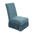 thumbnail image 1 of IMossad Elastic Chair Cover with Pleated Skirt, Polyester Leaf Pattern, Non-Slip and Dust-Proof, Fits 17.7-21.6in Back Height, for All-Season Home Use, 1 of 6