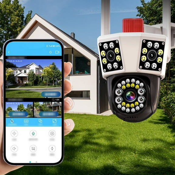 IMossad Ensure Home Security And Monitor Remotely With Three-Eyed WiFi Remote Network Camera Wireless Outdoor Dome HD Surveillance Monitor