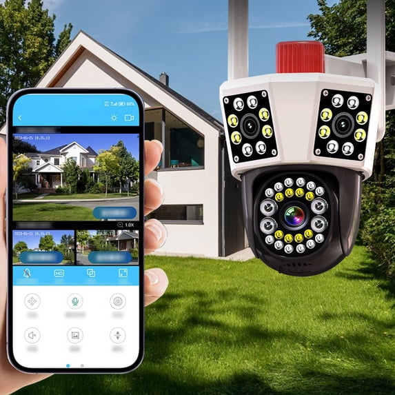IMossad Ensure Home Security And Monitor Remotely With Three-Eyed WiFi Remote Network Camera Wireless Outdoor Dome HD Surveillance Monitor