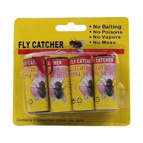 IMossad Fly Trap - Hanging Sticky Fly Ribbon for Gnat & Mosquito, Indoor/Outdoor, 4 Count
