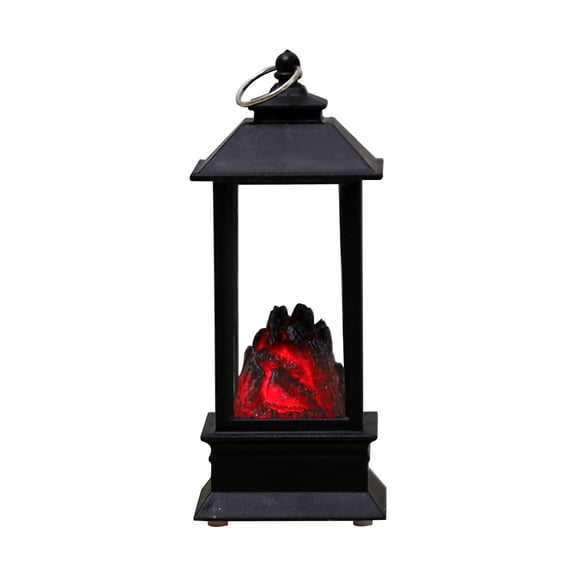 IMossad Halloween Mini Wind Lamp, Eerie Flame Oil Lamp with Black Charcoal - Spooky and Luminous Decorative Prop for Ghost Festival Celebrations and Ornamental Displays