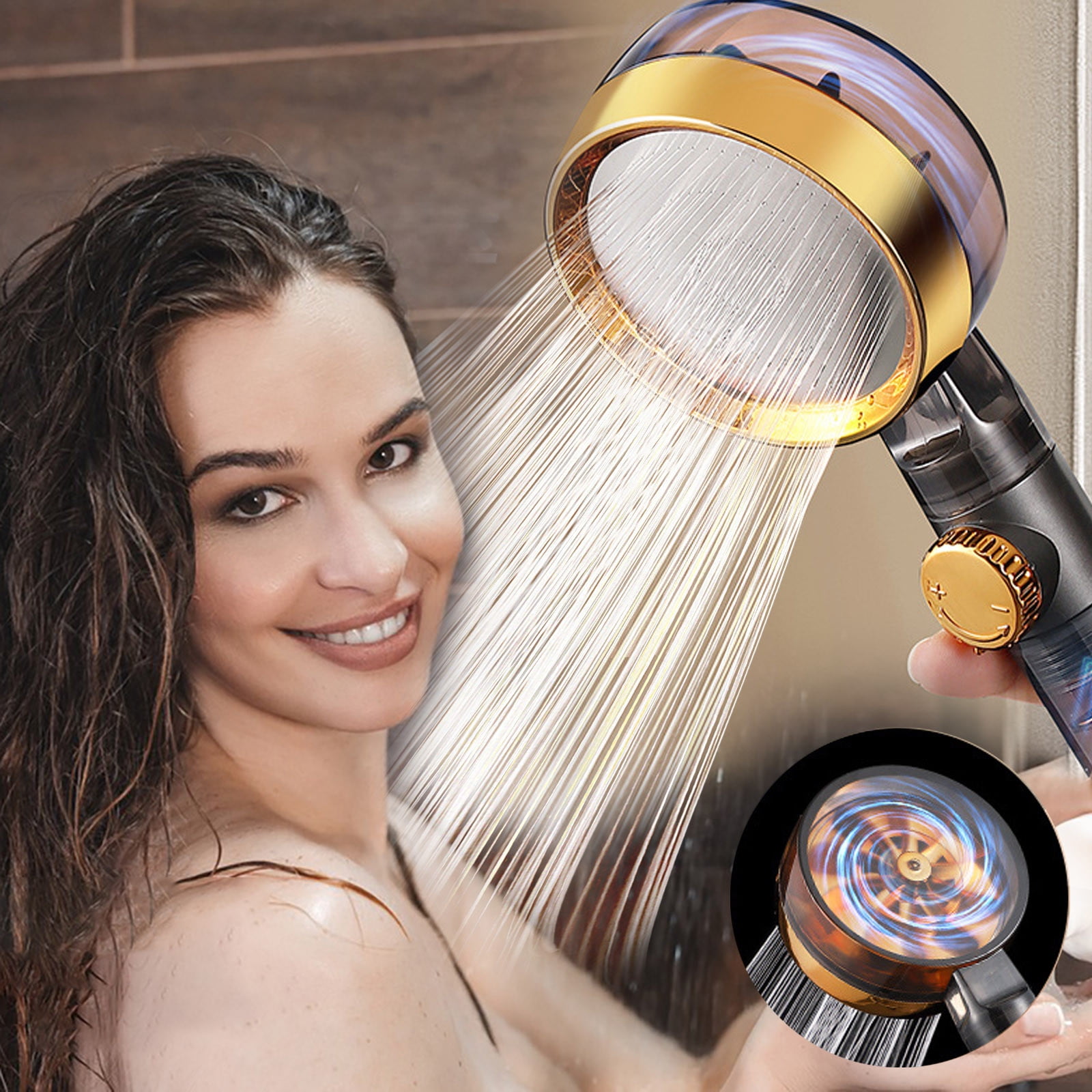 IMossad Handheld Shower Head,High Pressure 3mode Shower Head,Turbocharged Shower Nozzle,Water