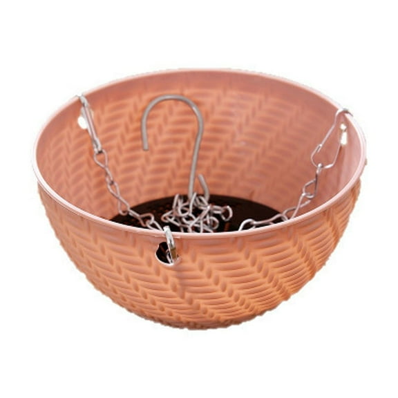 IMossad Hanging Flower Pot for Outdoor Plants, Plastic Chain Basket Planter with Drainage Hole, Garden Hanging Planter for Home Balcony Decoration