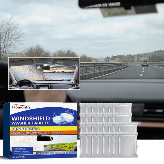 IMossad Highly Concentrated Glass Washer Fluid Tablets - Multipurpose Car Windshield and Home Window Cleaner for Efficient Stain Removal