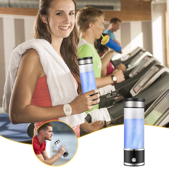 IMossad Hydrogen Water Cup 350ml, PEM Electrolytic Hydrogen-Producing Health Bottle, Portable Circulating Water Cup for Antioxidant Hydration & Wellness