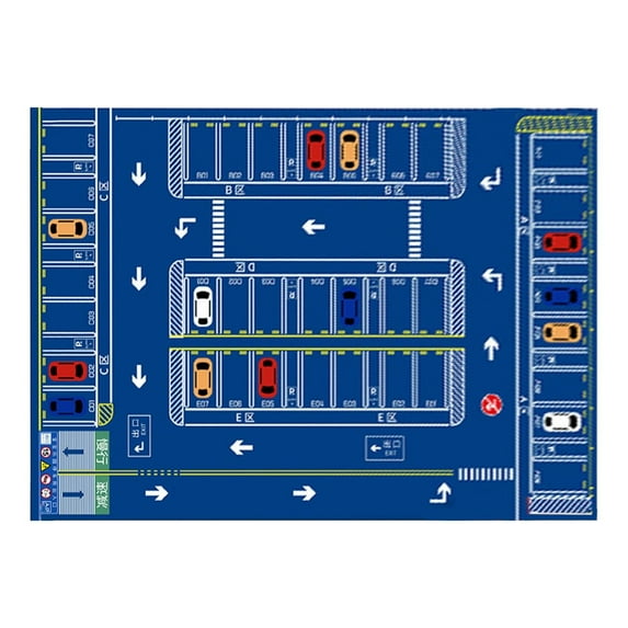 IMossad Non-Slip Car Play Mat Rug 16x24 Inch with Town City Road Map, for Vehicle Play in Playroom, Bedroom Home Decor