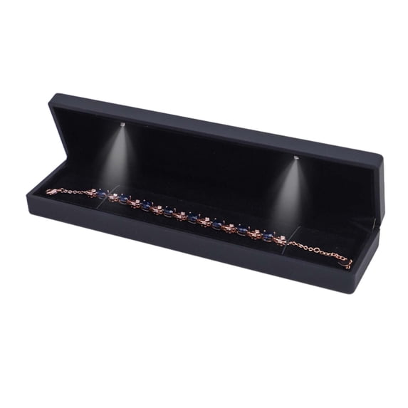 IMossad LED Luxury Ring Jewelry Gift Box with Light - Black Ring Box for Proposal, Wedding, Engagement, Birthday, Valentine's Day, Christmas - LED Ring Box for Men, Women, Gifts