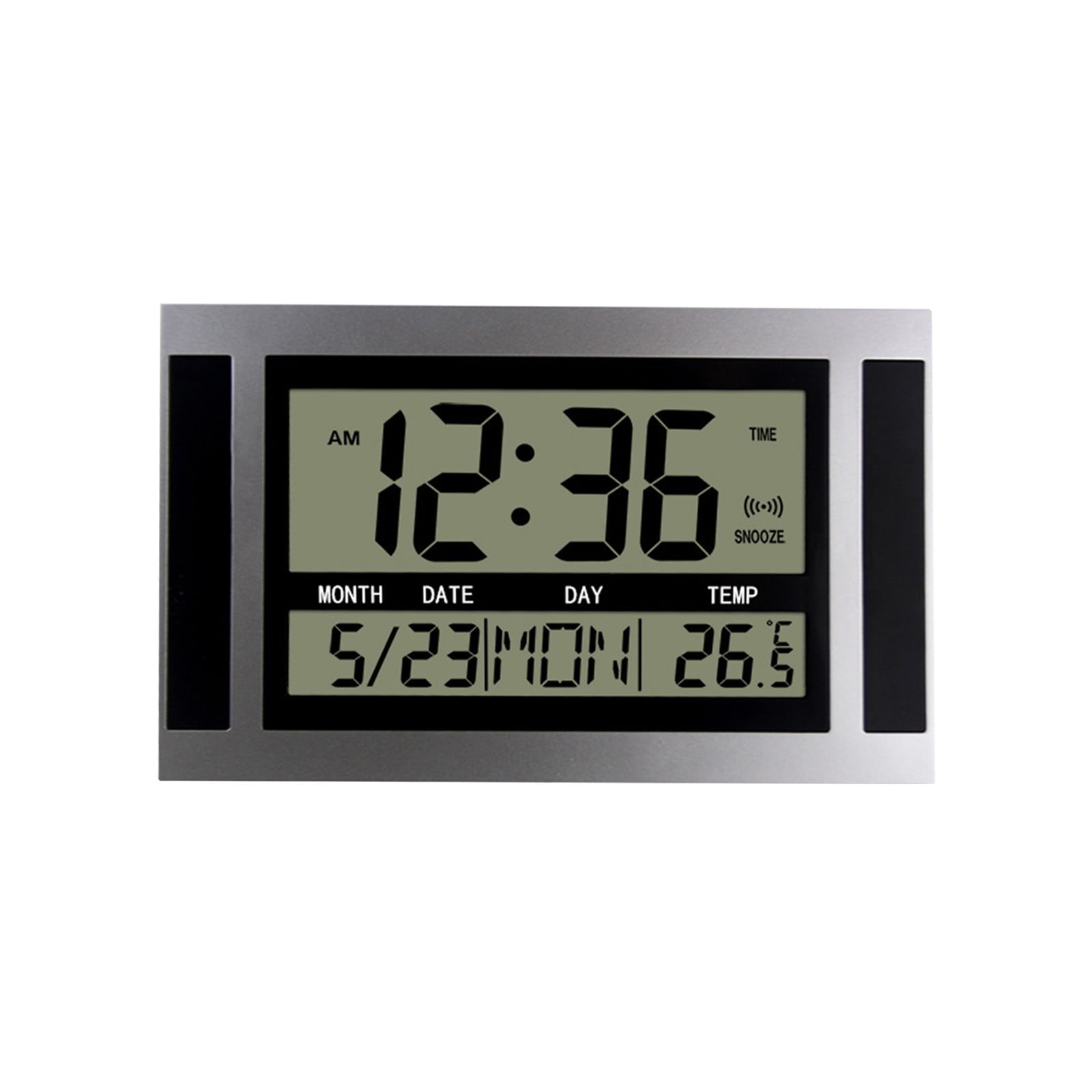 IMossad Large-Screen LCD Wall Clock - Date, Time, Alarm, Temperature ...