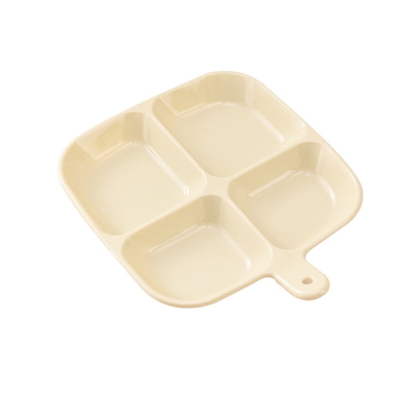 IMossad Lightweight Reusable Divided Plates - Portion Control Plastic Dinnerware - Compartment Plates for Kids and Adults