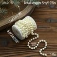 thumbnail image 1 of IMossad Mandala Crafts Faux White Pearl Beads Garland - 4mm 44 Yds White Pearl Strands Spool Pearl String Bead Roll Pearl Garland for Wedding Party Christmas Tree Decoration, 1 of 3