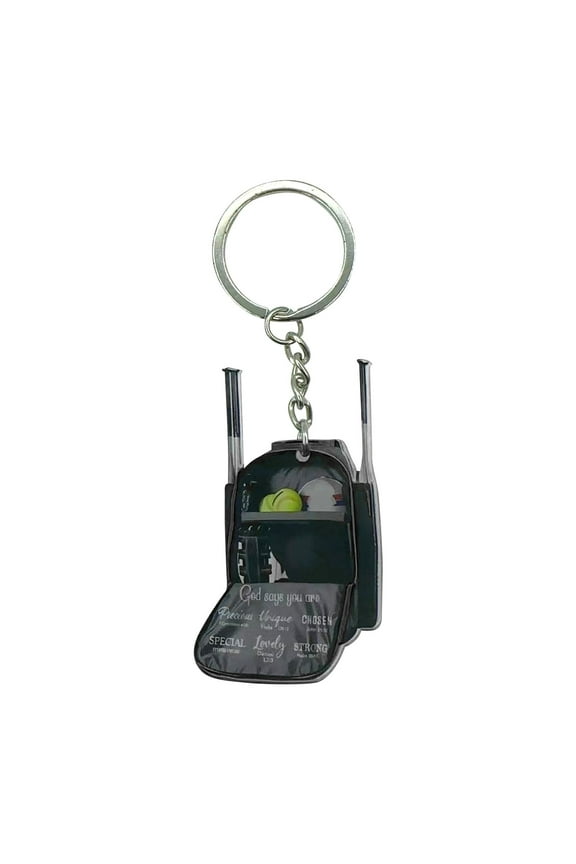 Mini Softball Backpack Keychain Compact and Convenient Mini Baseball Backpack Acrylic Keychain Accessory