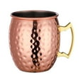 thumbnail image 1 of IMossad Moscow Mule Mugs, 12 oz Hammered Copper Cups with 304 Stainless Steel Lining and Gold Brass Handles, Perfect for Cold Drinks, Beer, Wine, Bars, Parties, Gifts, 1 of 8