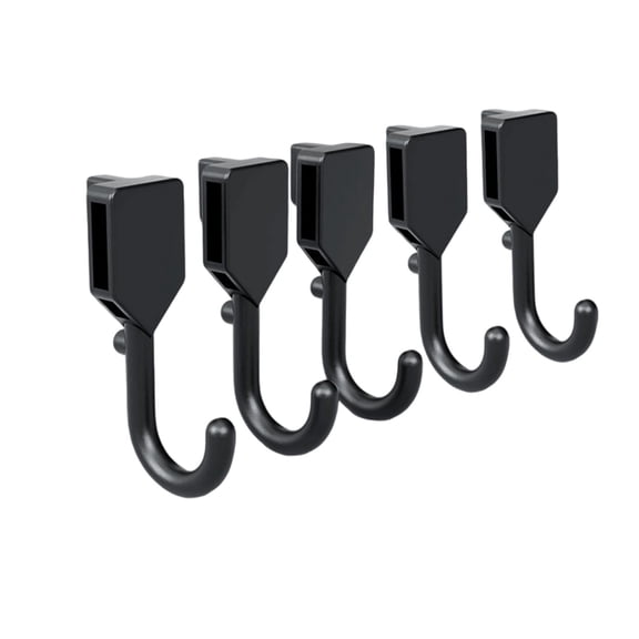 IMossad No-Drill Pegboard Hooks 5-Pack, Multi-Functional Movable Storage Hooks, Plastic Wall Organizer for Garage, Kitchen, Workshop, and Home Storage