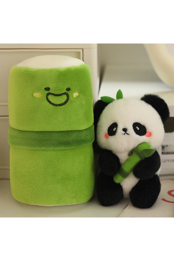 Panda Plush Keychain in Bamboo Tube – Cute Stuffed Animal Toy for Boys and Girls, Unique Gift Idea