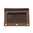 thumbnail image 1 of IMossad Pencil Pouches,3-Holes Zipper Pencil Pouches in Assorted Colors, Sturdy and Durable Cloth Pencil Case with Clear Window,Brown, 1 of 5