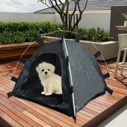 IMossad Pet Teepee,Waterproof Outdoor Cat House Foldable Warm Pet Cave for Winter Wild Animal Tent Bed Anti-Slip Kitten Cave for Feral Cat Dog Puppy Weatherproof,Black