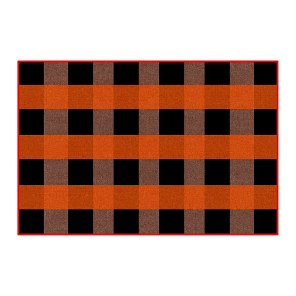 IMossad Plaid Outdoor Rug, 15.7×23.6 Inch Hand-Woven Polyester Check Doormat with Rubber Back, Washable Layered Mat for Front Door or Patio Decor