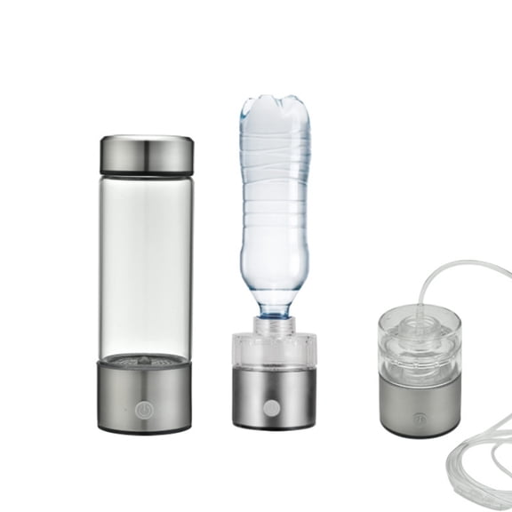 IMossad Portable Hydrogen Water Generator Bottle, Rechargeable Glass Hydrogen Water Maker with SPE & PEM Technology for Healthy Drinking
