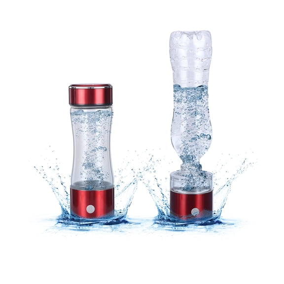 IMossad Portable Hydrogen Water Generator Bottle, SPE & PEM Technology, Rechargeable Glass Hydrogen Water Maker, USB Powered Travel Water Bottle