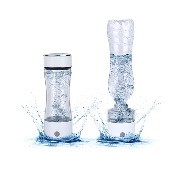 IMossad Portable Hydrogen Water Generator Bottle, SPE & PEM Technology, Rechargeable Glass Hydrogen Water Maker, USB Powered Travel Water Bottle
