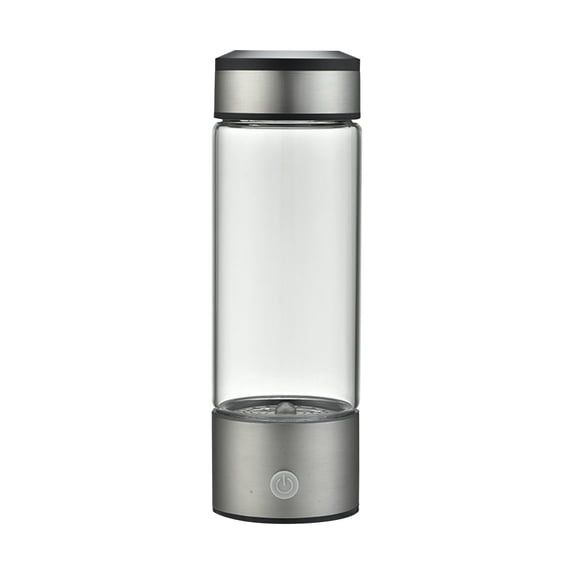 IMossad Portable Hydrogen Water Generator Bottle, SPE & PEM Technology, Rechargeable Glass Hydrogen Water Maker, USB Powered Travel Water Bottle