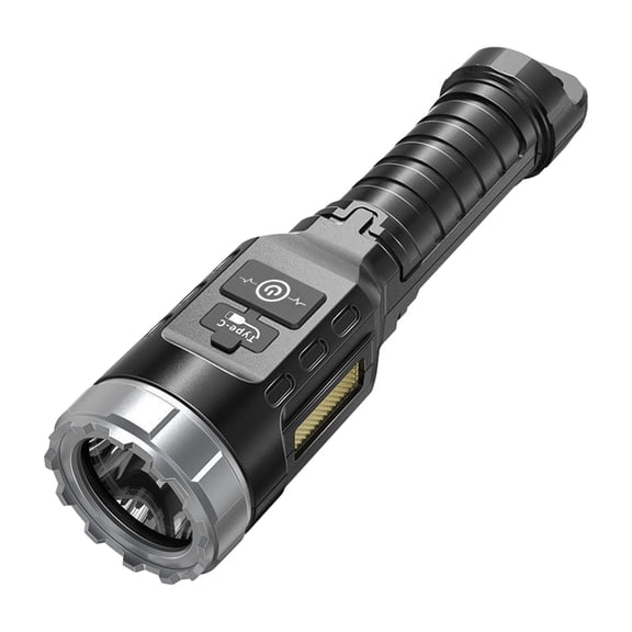 IMossad Portable LED Flashlight with Long Range Beam, Rapid Charging, and COB Side Lights - Outdoor Torch