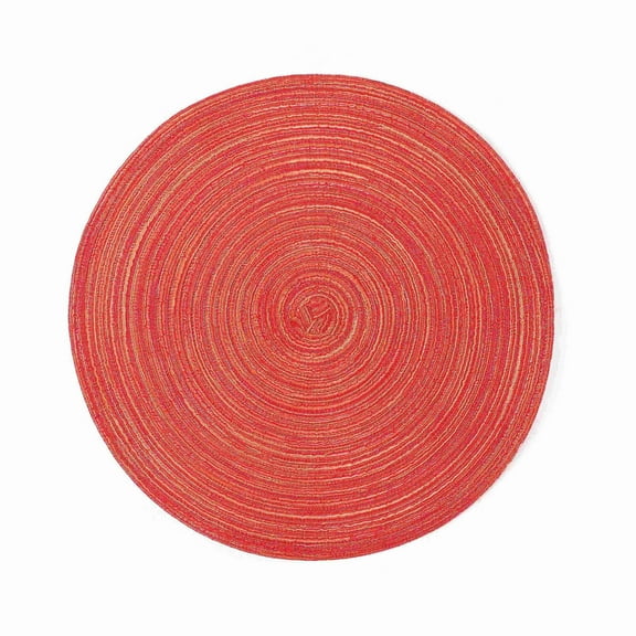 IMossad Round Placemats, Crossweave Heat Resistant Classic Woven Round Place Mats Diameter 14 inch for Kitchen Table
