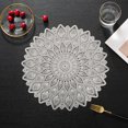 thumbnail image 1 of IMossad Round Placemats, Hollow Out Pressed Vinyl Table Mats, Washable and Wipeable, Heat-Resistant Place Mats for Dining Table, Kitchen, Wedding Anniversary Dinner Decoration (15 Inch), 1 of 6