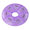 thumbnail image 1 of IMossad Round Portable Pill Box,Medicine Planner Small case (7 Day Weekly Travel Container) Medication,Vitamin Holder Boxes with Date Letters,Daily sorter & Reminder containers,Purple, 1 of 8