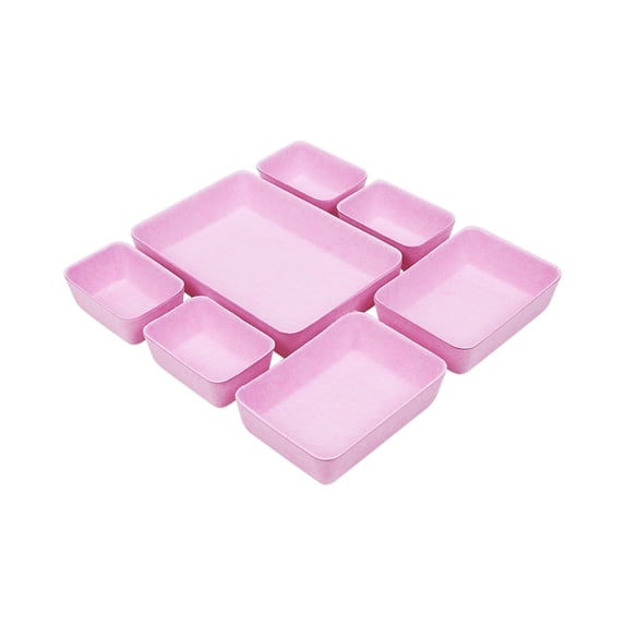 IMossad Set of 7 Desk Drawer Organizer Trays - Felt Storage Bins with Dividers for Drawer Organization